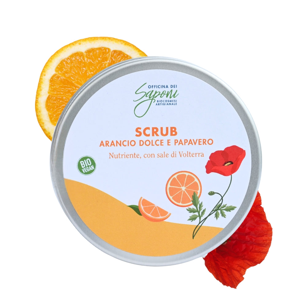 Scrub corpo biologico Arancio Dolce e Papavero