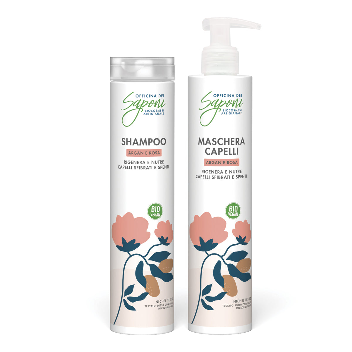 Kit Shampoo e Maschera Capelli Argan e Rosa